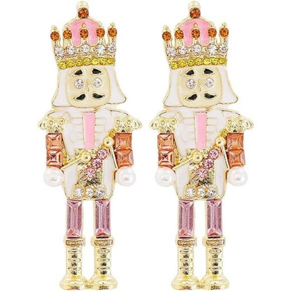 Nutcracker Earrings Womens Ladies Pink Fashion Xmas Holiday Christmas Jewelry - Picture 5 of 13
